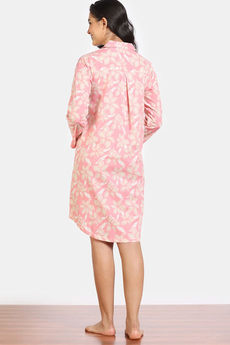 Zivame 2 Mile Fashion Woven Knee Length Loungewear Dress- English Rose — image 5